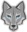 West Ridge High School Logo - A grey wolf face with light blue eyes.