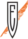 Ensworth High Logo - a black E in a large white shield with black outline. An orange feather is in the background.