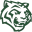 Jackson-Reed Tigers Logo - a white tiger with green highlights and outline