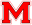 Maryville high school logo - a large red M with white outline and single red line outlining the entire logo.