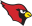 Mentor Cardinals Logo - a profile of a red cardinal with white eyes and a yellow beak