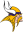 South Shore Vikings logo - a profile view of a viking with blonde hair and a purple and yellow viking helmet with two white horns