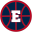 Sullivan East Basketball Logo - A White E over a blue basketball with red outline.