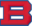 Bartlett High School Logo - A Red B with blue outline