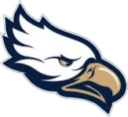 Calvary Christian Academy Logo - An eagle head with tan beak and blue outline