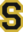 Scottsboro High School logo - a black S with gold outline