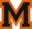 Morristown East M logo - a black M with an orange outline