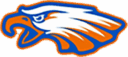Columbia High School Eagles Logo. A bald eagle with orange beak and blue outline.